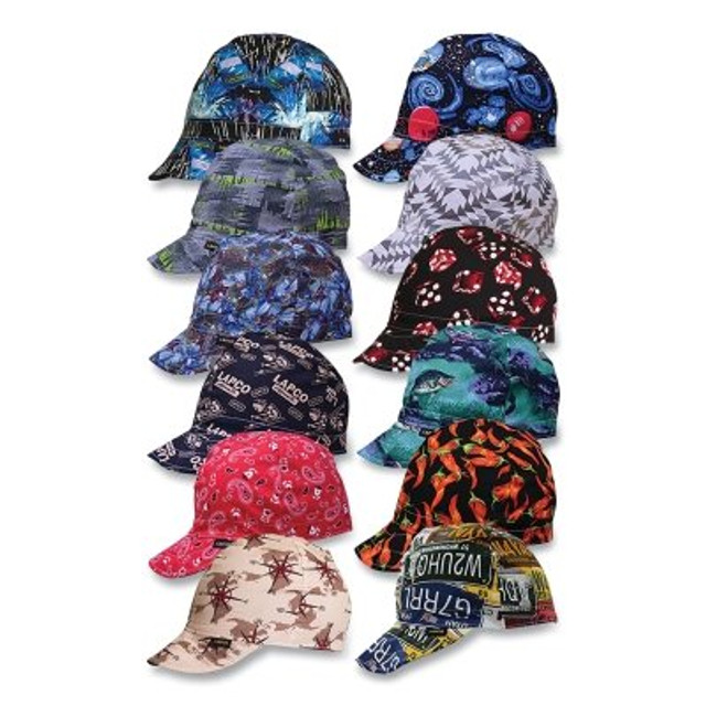 LAPCO C718 High Crown Welding Cap, Size 7-1/8, Assorted Prints, 4-Panel