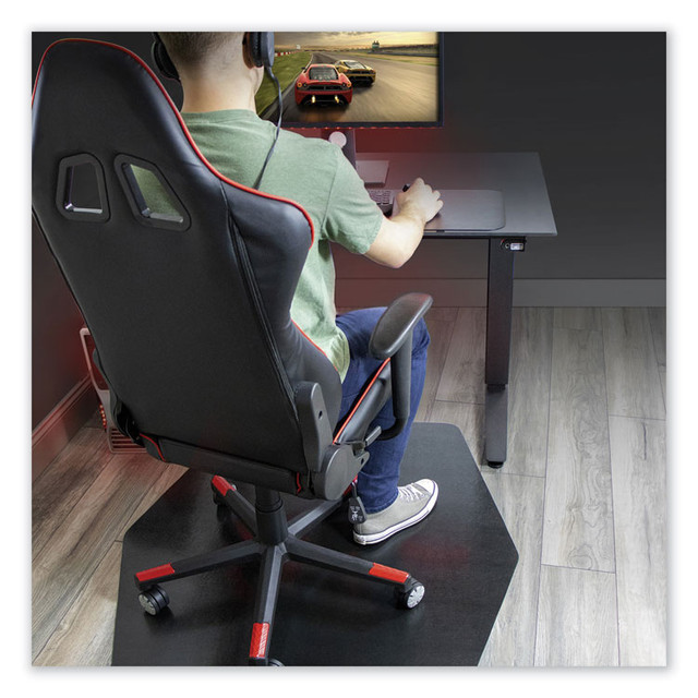 E.S. ROBBINS ES 121563 Game Zone Chair Mat, For Hard Floor/Medium Pile Carpet, 42 x 46, Black