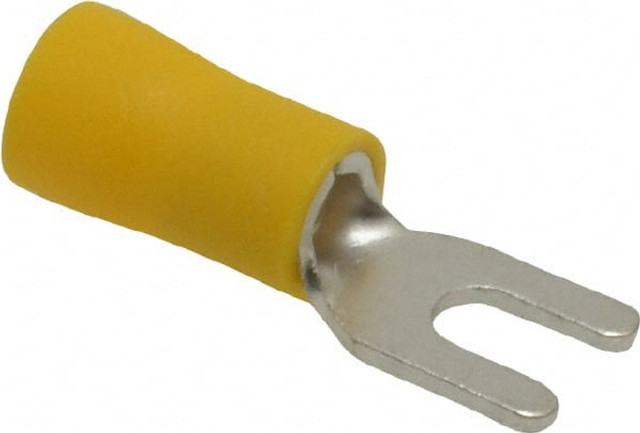 Ideal 83-7201 #6 Stud, 12 to 10 AWG Compatible, Partially Insulated, Crimp Connection, Standard Fork Terminal