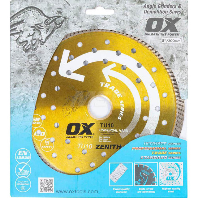 Ox Tools OX-TU10-8 Wet & Dry Cut Saw Blade: 8" Dia, 5/8 & 7/8" Arbor Hole