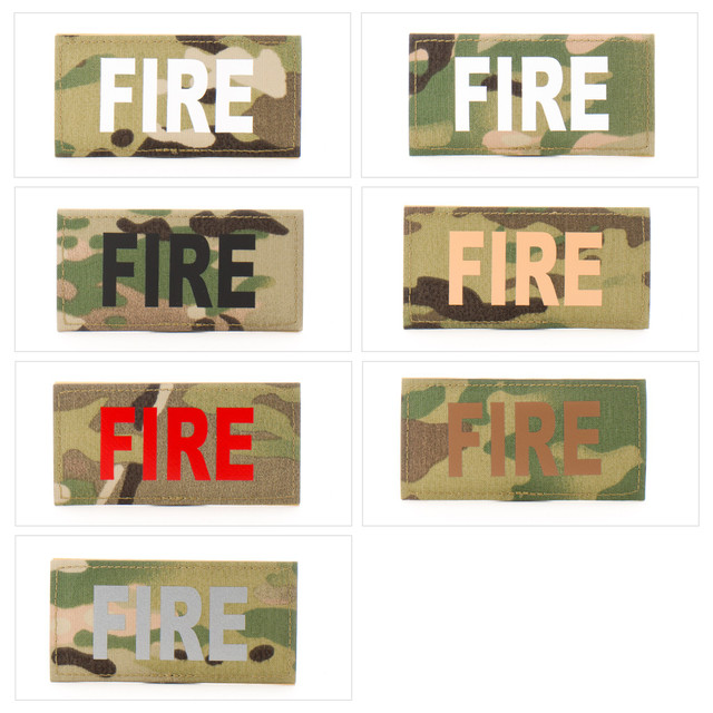 Eleven 10 E10-7001-FIRE-MTC/TAN 2x4 Med ID Patch Eleven 10 E10-7001-FIRE-MTC/TAN 2x4 Med ID Patch