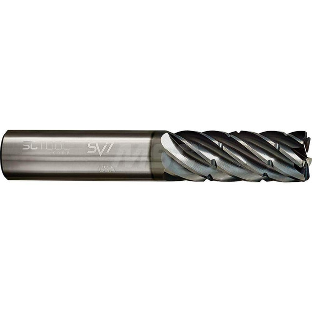 SC Tool 20814 Corner Radius End Mill: 3/8" Dia, 1-1/4" LOC, 0.015" Radius, 7 Flutes, Solid Carbide