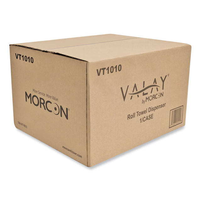 MORCON Tissue VT1010 Valay 10 Inch Roll Towel Dispenser, 13.25 x 9 x 14.25, Black
