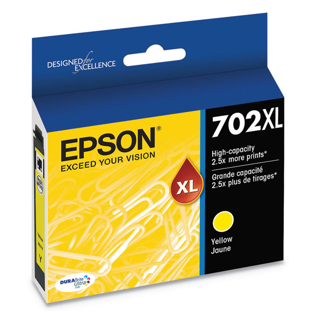 EPSON AMERICA, INC. T702XL420S T702XL420-S (702XL) DURABrite Ultra High-Yield Ink, 950 Page-Yield, Yellow