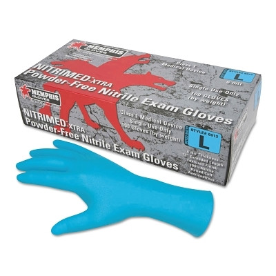 MCR Safety NitriMed™ Disposable Gloves, Powder Free, Textured, 6 mil, Medium, Blue