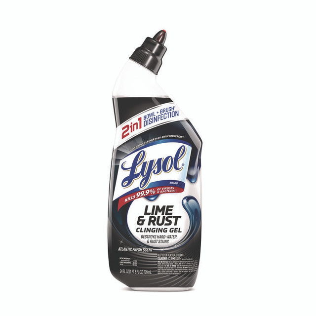 RECKITT BENCKISER LYSOL® Brand 98013 Disinfectant Toilet Bowl Cleaner w/Lime/Rust Remover, Atlantic Fresh, 24 oz, 9/Carton