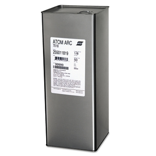 Esab Welding Atom Arc 7018 Electrode, 1/8 in dia, 14 in L, Carbon Steel