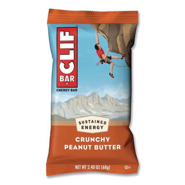 CLIF BAR & COMPANY 50120 Energy Bar, Crunchy Peanut Butter, 2.4 oz., 12/Box