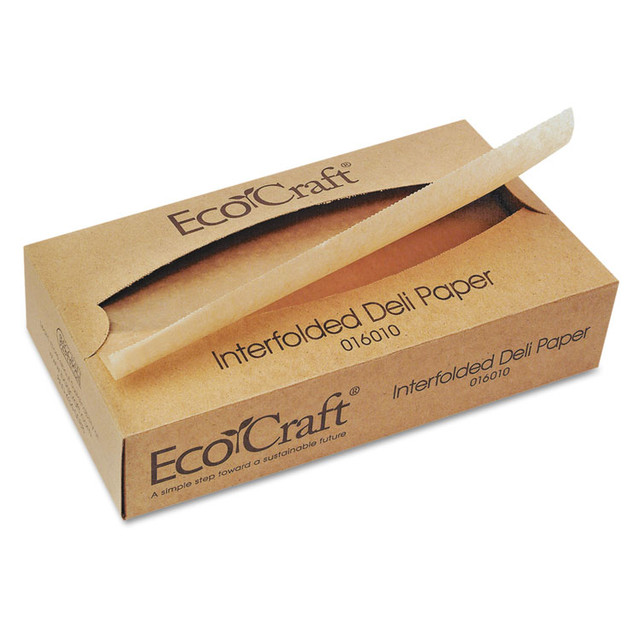 BAGCRAFT 016010 EcoCraft Interfolded Soy Wax Deli Sheets, 10 x 10.75, 500/Box, 12 Boxes/Carton
