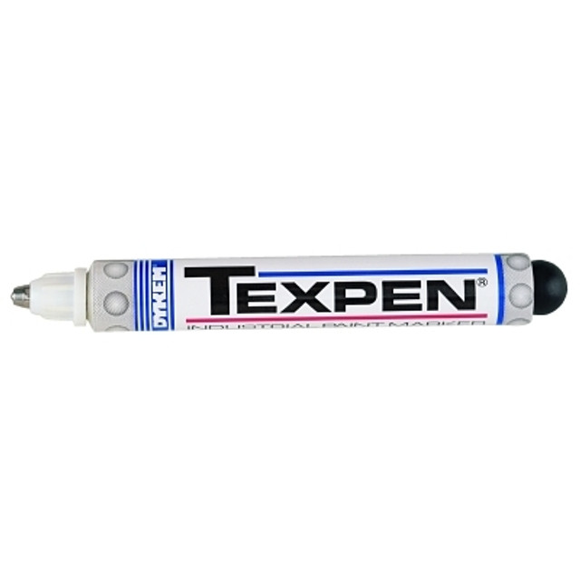 ITW Pro Brands DYKEM® TEXPEN® Industrial Steel Ball Tip Paint Marker, White, 3/32 in, Medium