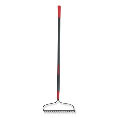 The AMES Companies, Inc. RAZOR-BACK® Bow Rake, 16.25 in W, Forged Steel, 15 Tine, 60 in Fiberglass, Cushion Grip Handle