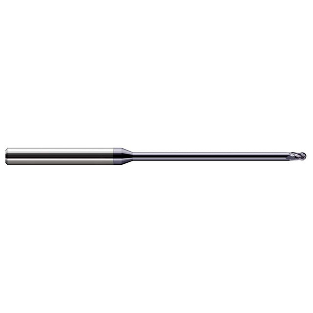 Harvey Tool 59440-C3 Ball End Mill: 0.04" Dia, 0.06" LOC, 3 Flute, Solid Carbide