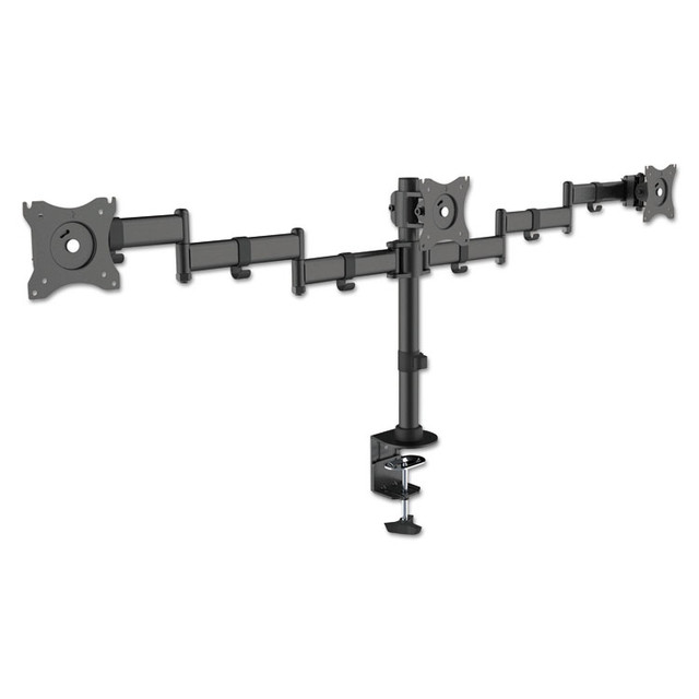 KANTEK INC. MA230 Articulating Triple Monitor Arms, For 13" to 27" Monitors, 360 deg Rotation, 45 deg Tilt, 180 deg Pan, Black, Supports 18 lb