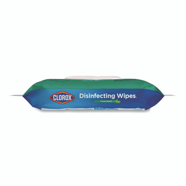 CLOROX SALES CO. 31430 Disinfecting Cleaning Wipes, Flex Pack, 1-Ply, 8 x 7, Fresh Scent, White, 75 Towels/Box, 6 Boxes/Carton