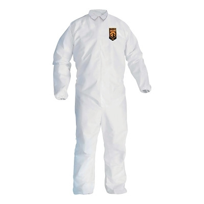 Ansell KleenGuard™ A30 Coveralls, Zipper Front, Elastic Back, Wrist and Ankles, White, X-Large