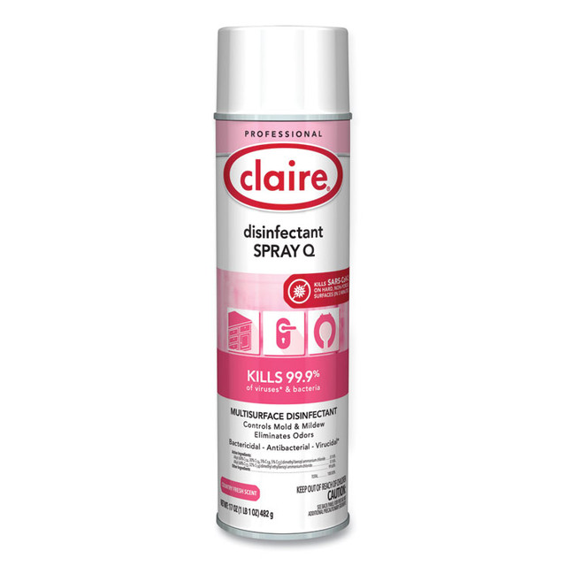 PLZ CORP Claire® 1001 Spray Q Disinfectant, Country Fresh Scent, 17 oz Aerosol Spray, Dozen