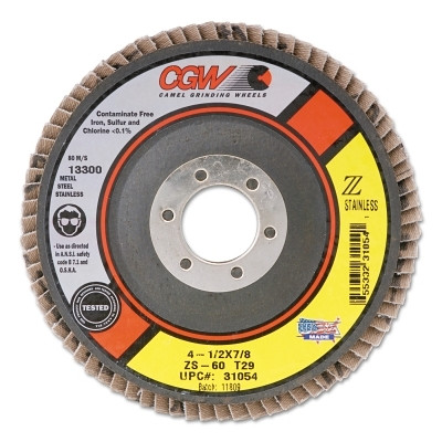 CGW Abrasives Type 1 Cut-Off Wheel, 3 in Dia, 1/16 in Thick, 3/8 in Arbor, 36 Grit