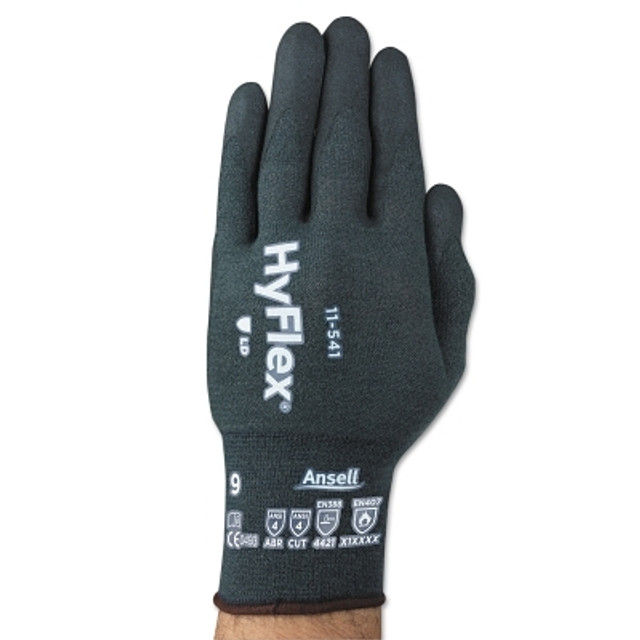 Ansell HyFlex® 11-541 Nitrile Foam Palm Coated Gloves, Size 8, Grey