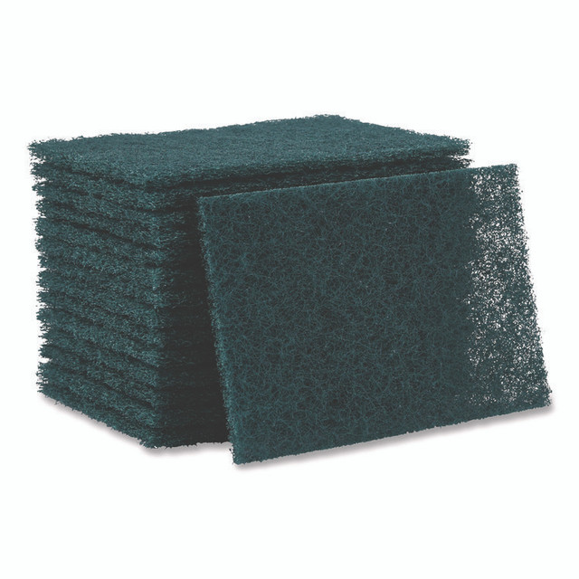 BOARDWALK 186 Heavy-Duty Scour Pad, 6 x 9, Green 15/Carton