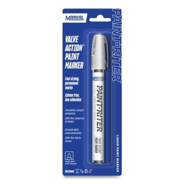 LA-CO Industries Inc Markal® PAINT-RITER® VALVE ACTION® Paint Marker, White, 1/8 in Tip, Bullet LA-CO Industries Inc Markal® PAINT-RITER® VALVE ACTION® Paint Marker, White, 1/8 in Tip, Bullet