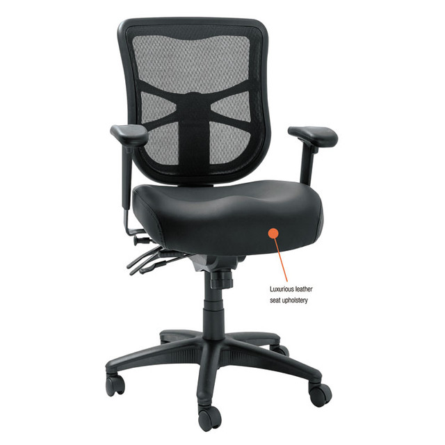 ALERA EL4215 Alera Elusion Series Mesh Mid-Back Multifunction Chair, Supports Up to 275 lb, 17.7" to 21.4" Seat Height, Black