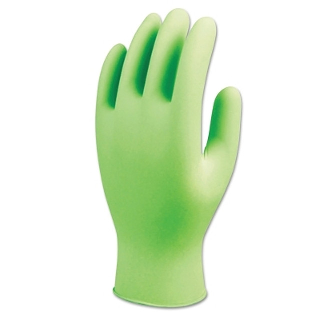 SHOWA® 7705PFTM 7705PFT Disposable Nitrile Gloves, Powder Free, 4 mil, Medium, Fluorescent Green