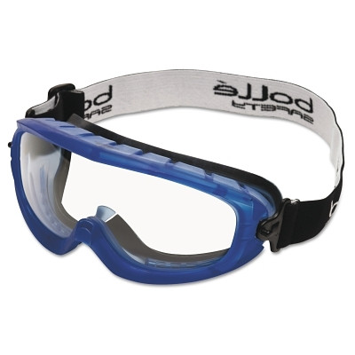 Bolle Bolle Safety Atom Safety Goggles, Clear/Blue, Indirect Lower Vents, Cloth Strap
