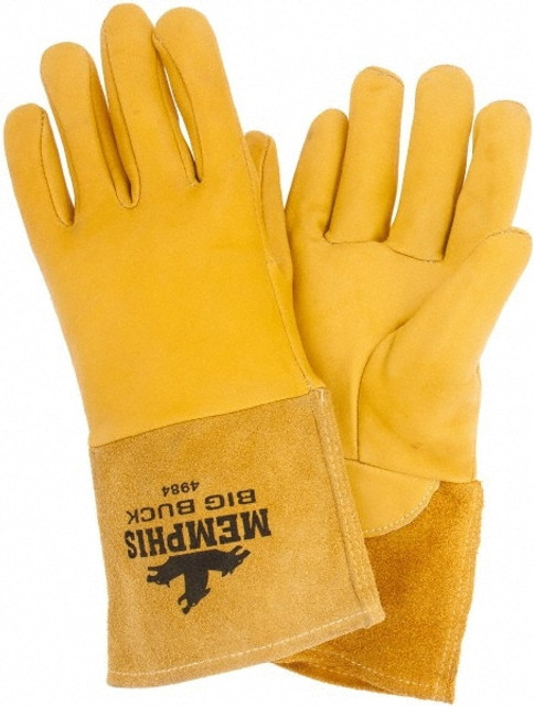 MCR Safety 4984M Welding Gloves: Size Large, Leather, MIG & TIG Application