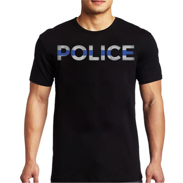 Thin Blue Line MEN-POLICE-BLACK-MEDIUM Men's T-Shirt - Police Thin Blue Line