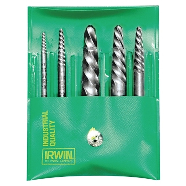 Stanley® Products Irwin Hanson® 53545 Spiral Flute Screw Extractors - 535/524 Series Set, 6 Piece, 3/32 in to 7/8 in