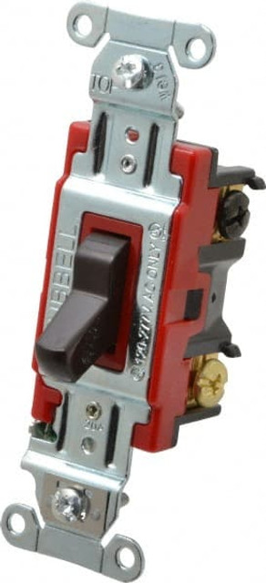 Hubbell Wiring Device-Kellems 1223B 3 Pole, 120 to 277 VAC, 20 Amp, Industrial Grade Toggle Three Way Switch