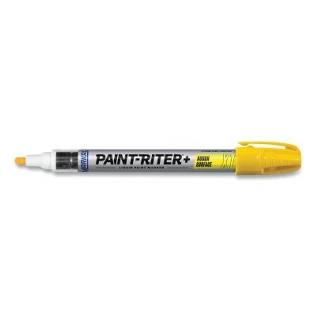 LA-CO Industries Inc Markal® 97251 Paint-Riter®+ Rough Surface Liquid Paint Marker, Yellow, 1/8 in, Broad