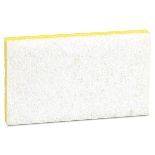 3M/COMMERCIAL TAPE DIV. Scotch-Brite™ PROFESSIONAL 08251 Light-Duty Scrubbing Sponge, #63, 3.6 x 6.1, 0.7" Thick, Yellow/White, 20/Carton
