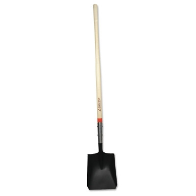 The AMES Companies, Inc. RAZOR-BACK® Square Point Transfer Shovel, 9.5 in W x 12 in L, Open-Back/Rolled-Step, 48 in Hardwood Straight Handle