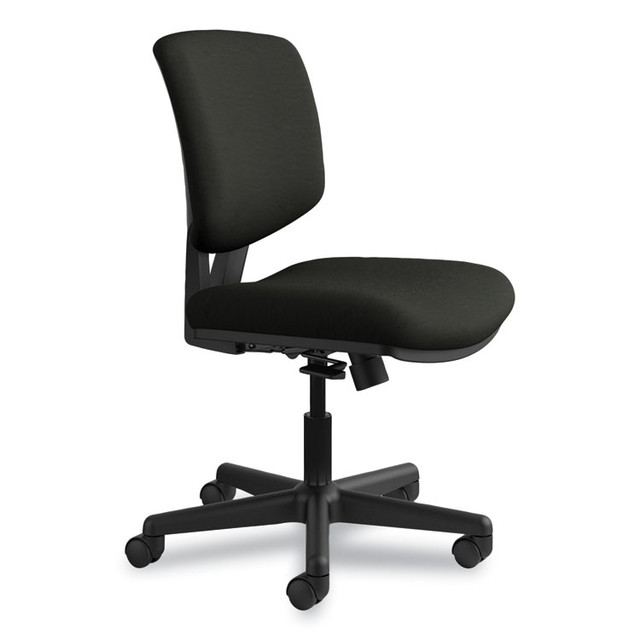 HON COMPANY 5703SB11T Volt Series Leather Task Chair with Synchro-Tilt, Supports Up to 250 lb, 18" to 22.25" Seat Height, Black
