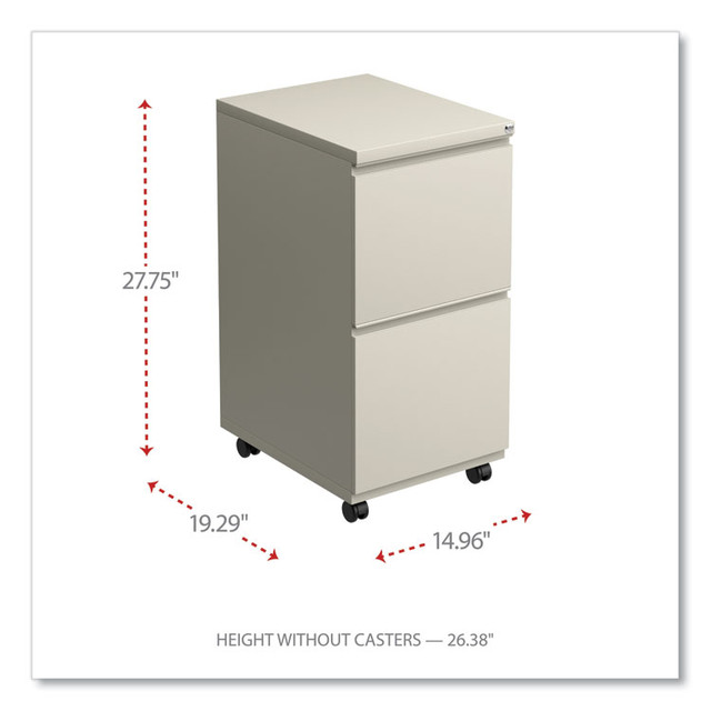 ALERA PBFFPY File Pedestal with Full-Length Pull, Left or Right, 2 Legal/Letter-Size File Drawers, Putty, 14.96" x 19.29" x 27.75"