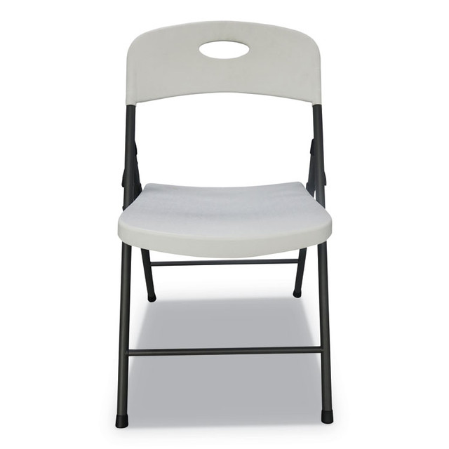 ALERA FR9402 Molded Resin Folding Chair, Supports Up to 225 lb, 18.19" Seat Height, White Seat, White Back, Dark Gray Base, 4/Carton