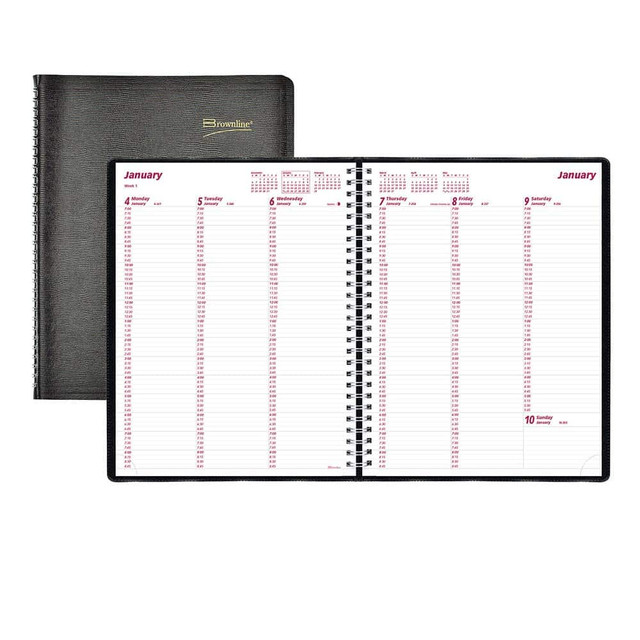 Brownline REDCB950BLK Appointment Book: 132 Sheets, Planner Ruled