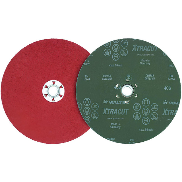 WALTER Surface Technologies 15A726 Quick Change Discs; Disc Diameter (Decimal Inch): 7 ; Abrasive Type: Coated ; Abrasive Material: Ceramic ; Grade: Coarse ; Attaching System: Type R ; Disc Color: Orange