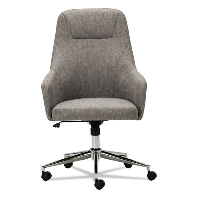 ALERA CS4151 Alera Captain Series High-Back Chair, Supports Up to 275 lb, 17.1" to 20.1" Seat Height, Gray Tweed Seat/Back, Chrome Base