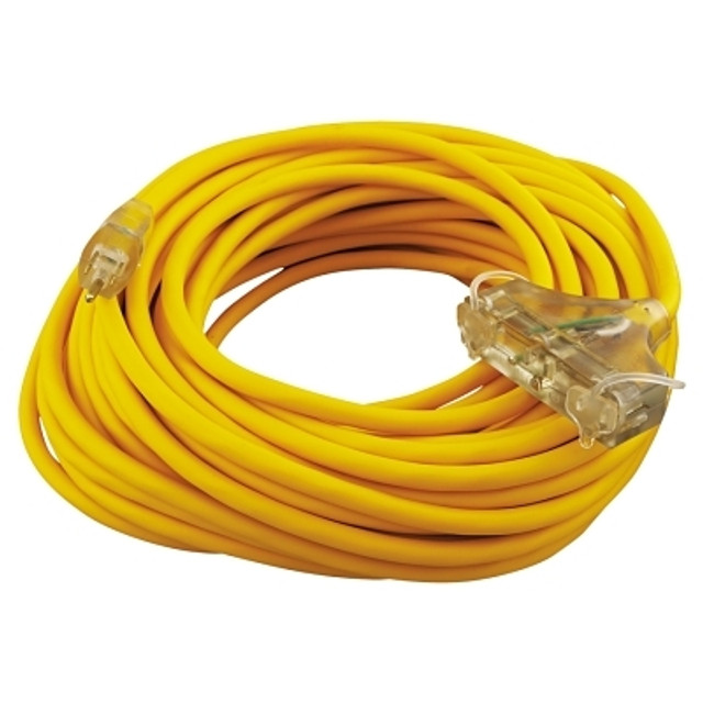 Southwire Tri-Source™ Polar/Solar Plus® Multiple Outlet Cord, 100 ft, 3 Outlets, Yellow