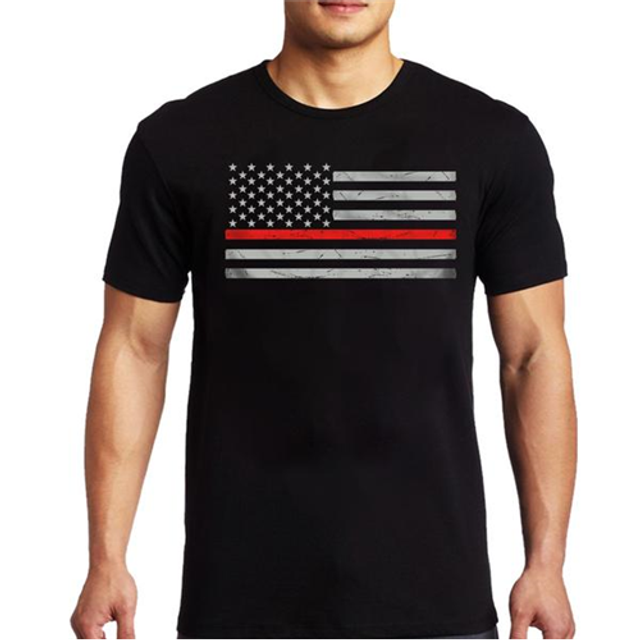 Thin Blue Line MEN-RFLG-BIG-LOGO-BLACK-XXXL Men's - Short Sleeve Classic Thin Red Line