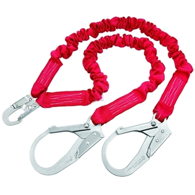 Capital Safety PROTECTA® Protecta® Pro™ Stretch Shock Absorbing Lanyard, 6 ft, Rebar Hook Top Connection, Snap Hook Bottom Connection, 310 lb, 2 Legs