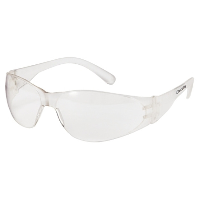 MCR Safety CL010 Checklite® Safety Glasses, Clear Lens, Polycarbonate, Uncoated, Clear Frame