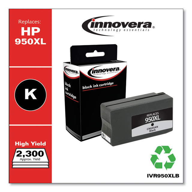 INNOVERA 950XLB Remanufactured Black High-Yield Ink, Replacement for 950XL (CN045AN), 2,300 Page-Yield