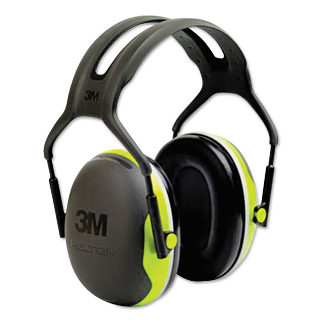 3M/COMMERCIAL TAPE DIV. X4A PELTOR X Series Earmuffs, Model X4A, 27 dB NRR, Black/Chartreuse