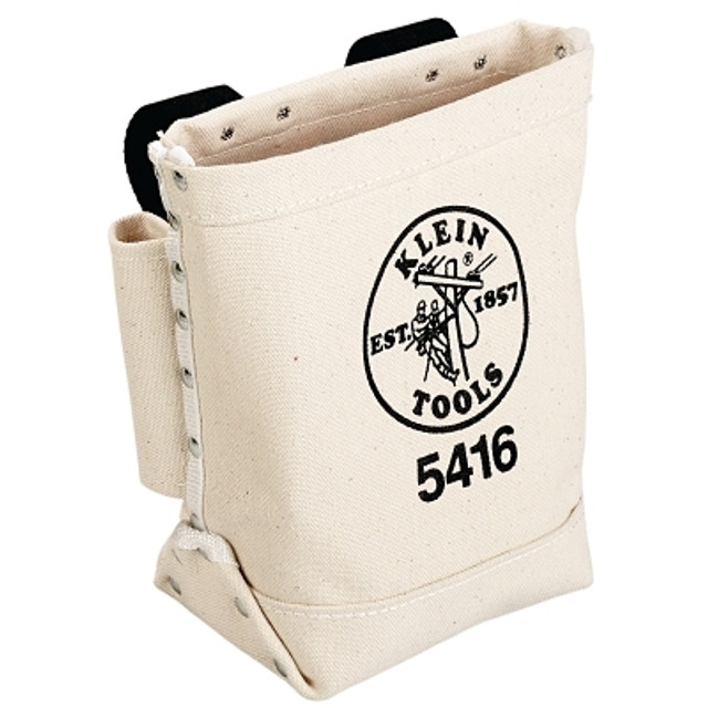Klein Tools Bull-Pin and Bolt Bag, 3 Compartments, 10 in X 5 in, Canvas Klein Tools Bull-Pin and Bolt Bag, 3 Compartments, 10 in X 5 in, Canvas