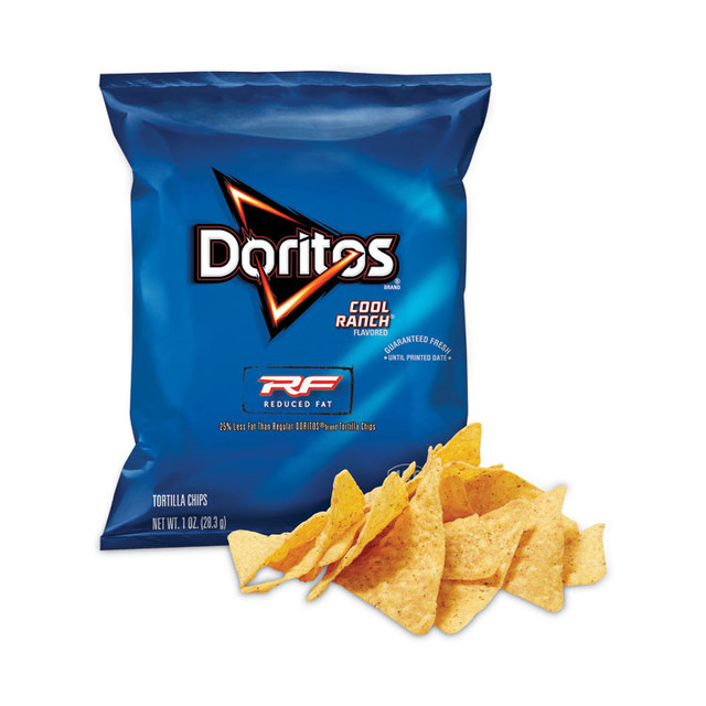 FRITO-LAY, INC. Doritos® 29500056 Reduced Fat Cool Ranch Tortilla Chips, 1 oz Bag, 72 Bags/Carton