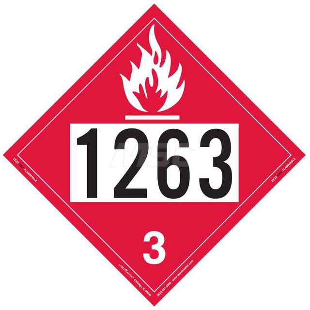 Labelmaster ZEZ21263 DOT Placards & Holders; Legend: Flammable Liquid ; Type: Placard ; Material: Vinyl ; Overall Height: 10.75 ; Legend Color: Red ; Message or Graphic: Flammable Liquid