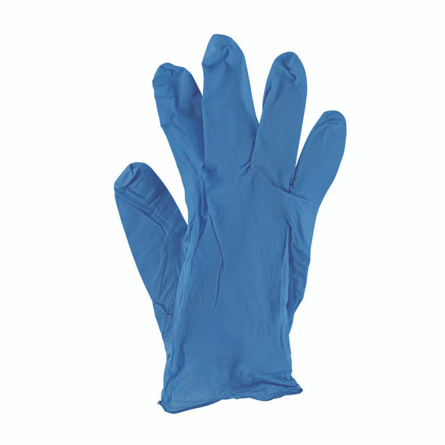 BOARDWALK 395LBXA 395 Series Disposable General-Purpose Nitrile Gloves, Powder-Free, Large, 5 mil Thick, 9.5" Long, Blue, 100/Box